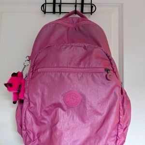 Kipling campus backpack hot pink
